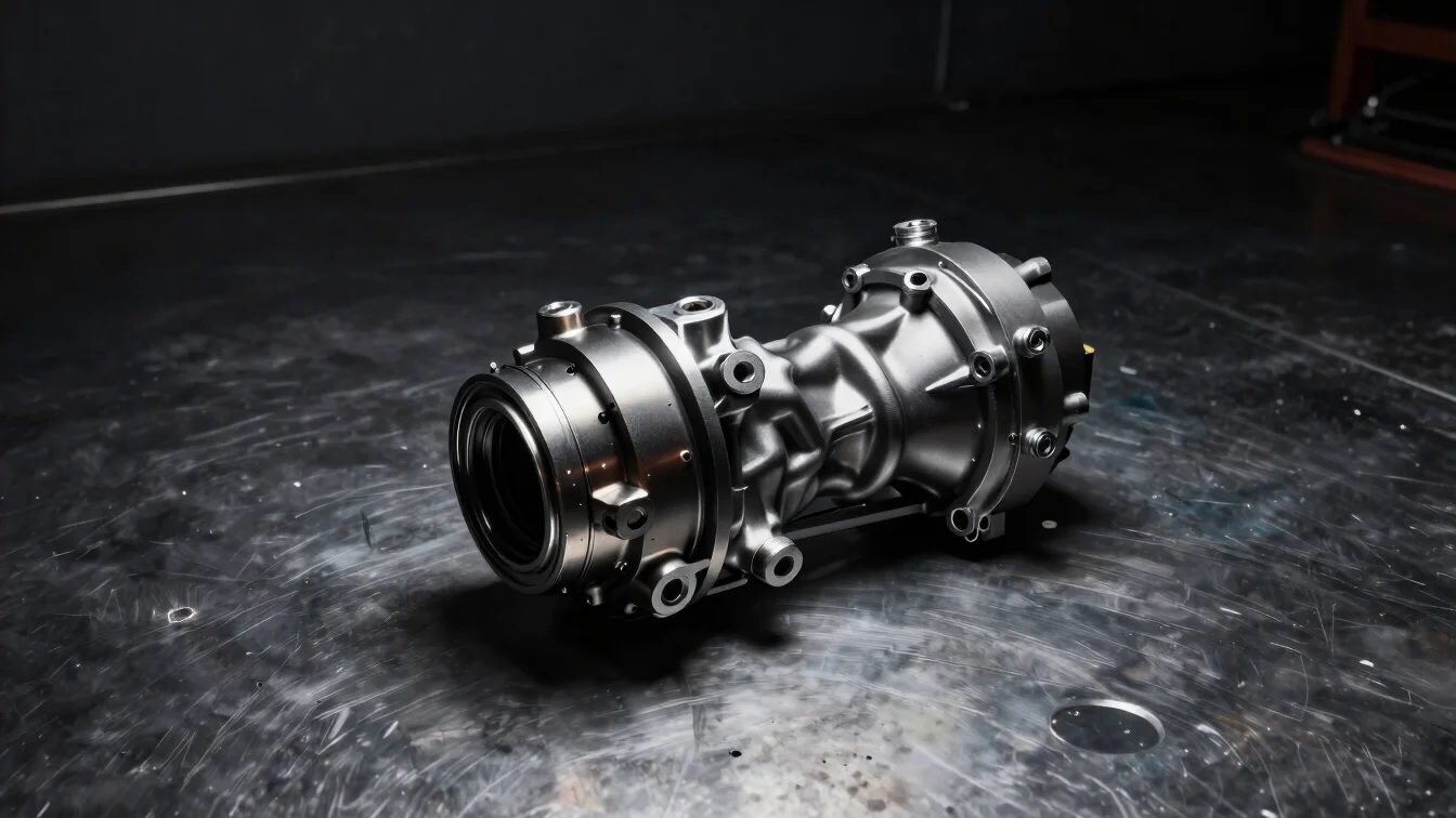 Close product view of ATV drivetrain components on a dark steel s