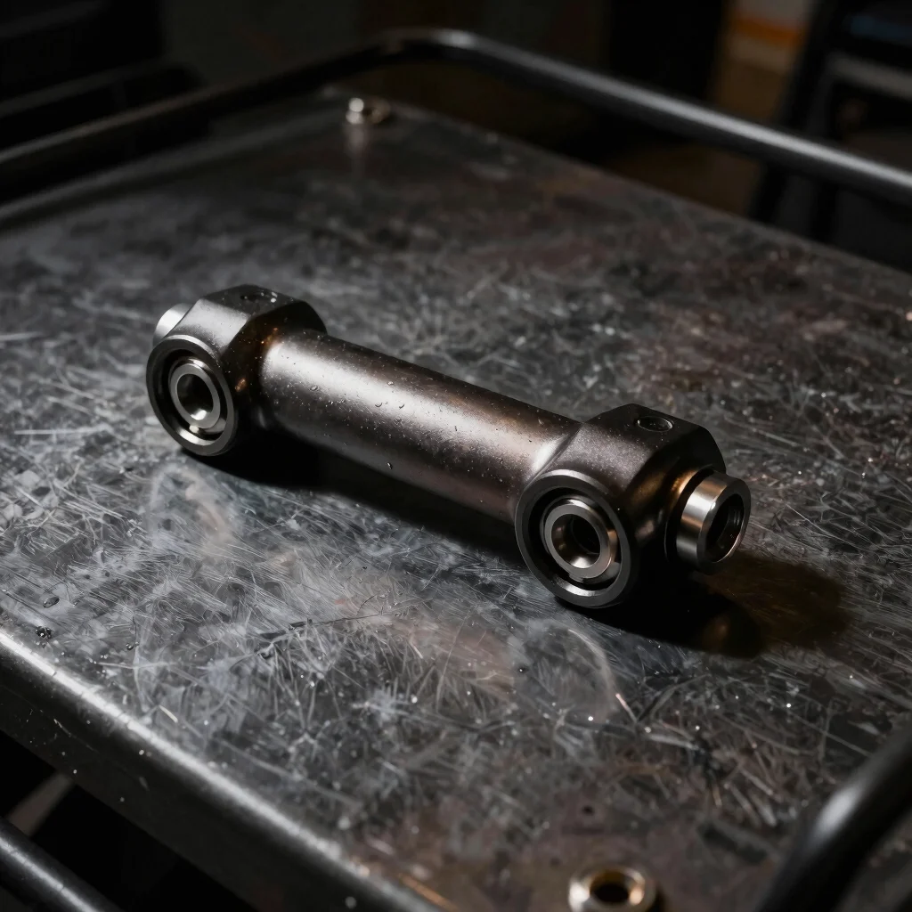 Clear close product view of an ATV replacement part on a dark ste